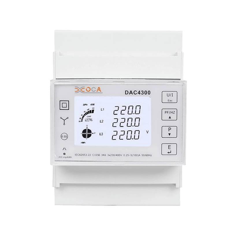 Dac4300 DIN Rail LCD Tiga Fasa dengan Pengukur Energi Transformator