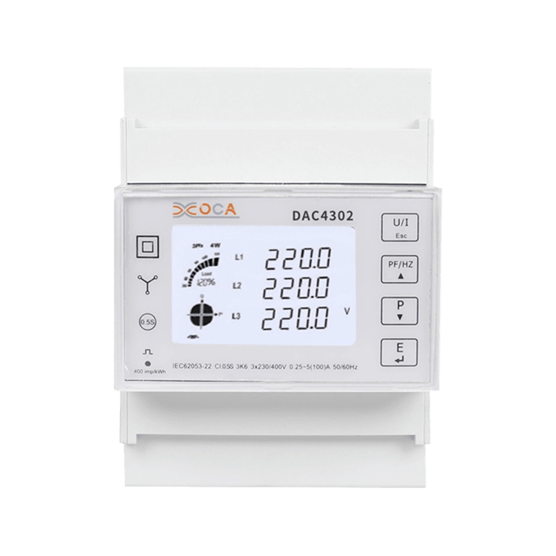 Dac4302 DIN Rail AC Tiga Fase 2t Meteran Energi Listrik