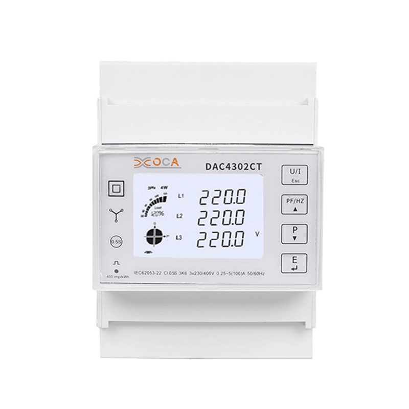 Dac4302CT DIN Rail AC Tiga Fase Modbus Multimeter Meter Energi Cerdas