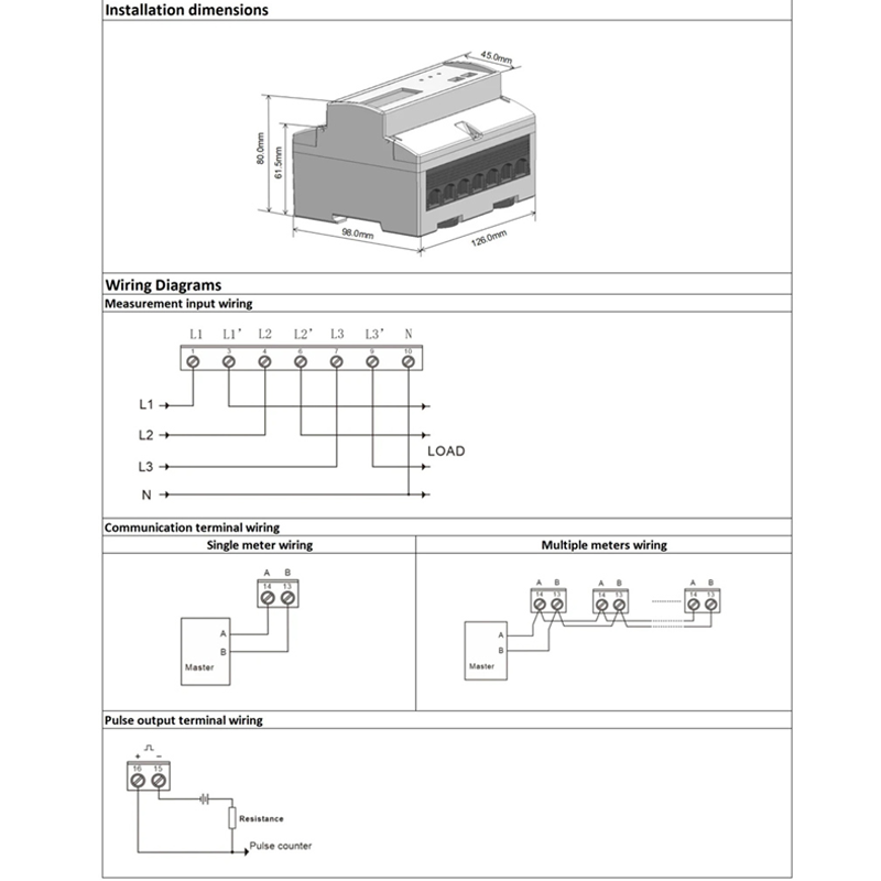 Dac7320c DIN Rail WiFi dengan Relay Pengukur Energi Listrik