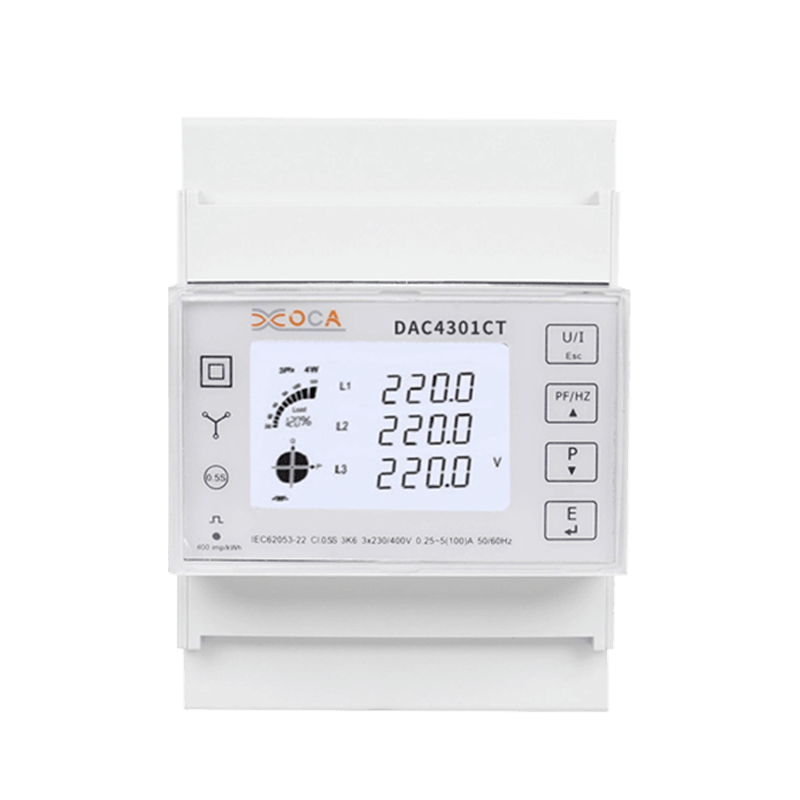 Dac4301CT DIN Rail CT Pengukur Daya Modbus Tiga Fasa