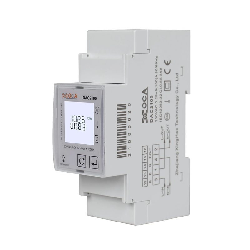 Dac2100 DIN Rail Meteran Energi Listrik Cerdas Modbus Fase Tunggal