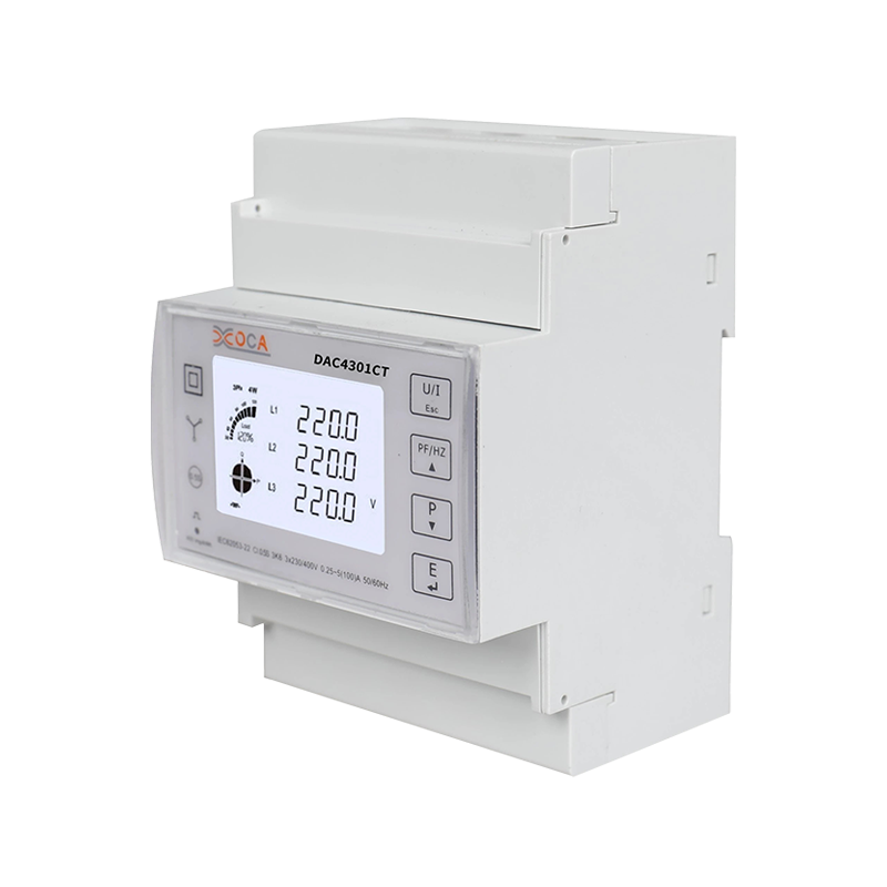 Dac4301CT DIN Rail Modbus Meteran Energi Listrik Cerdas Tiga Fase