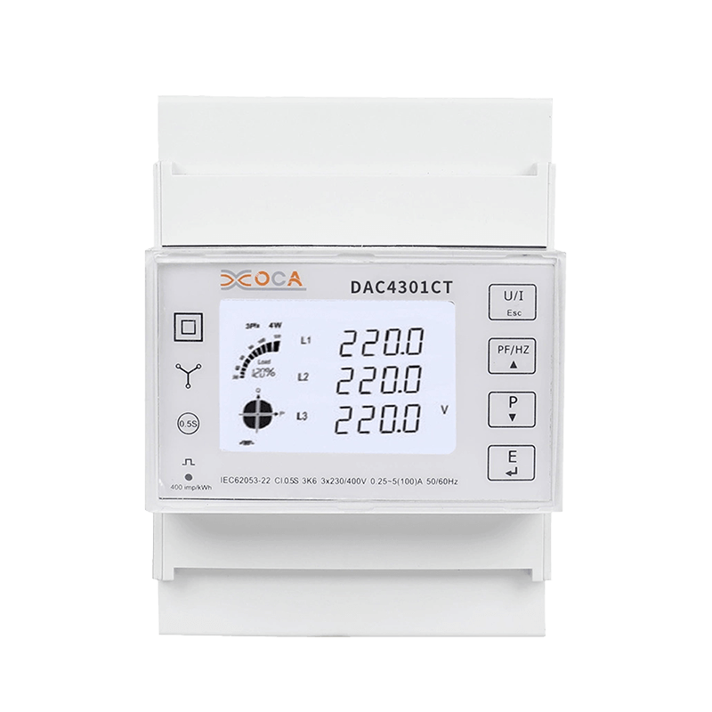 Dac4301CT DIN Rail Multimeter Cerdas CT Prabayar Tiga Fase