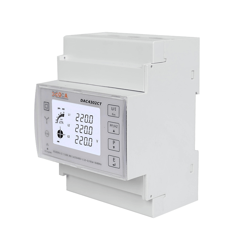 Dac4301CT DIN Rail Multimeter Cerdas CT Prabayar Tiga Fase