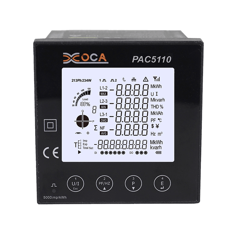 PAC5110 Panel Tiga Fase RS485 Modbus Meteran Energi Listrik Digital Meteran Daya