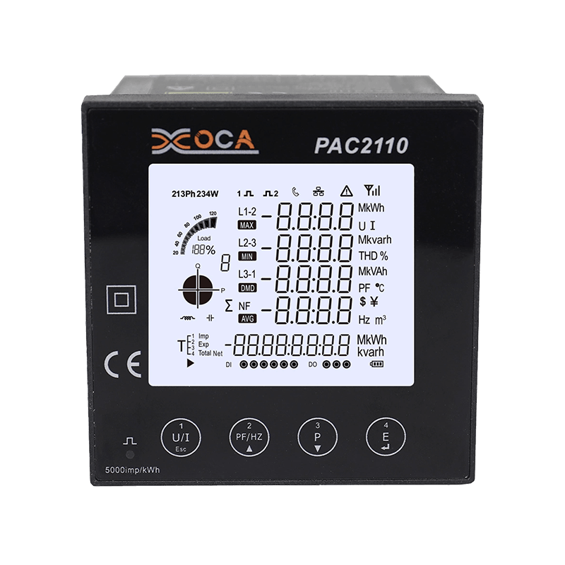 PAC2110 Pengukur Daya Digital Panel LCD Cerdas Multi-Fungsi