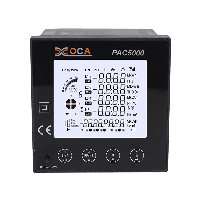 PAC5000 Panel Layar LCD Besar Meteran Energi Nirkabel Digital Meteran Cerdas