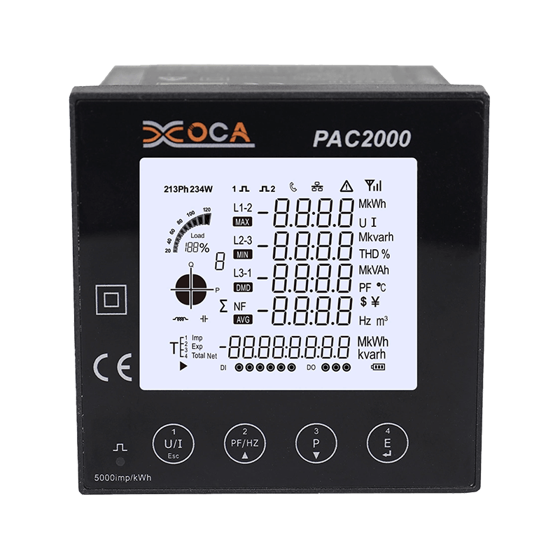 PAC2000 Meteran Daya Digital Panel LCD Cerdas Multifungsi