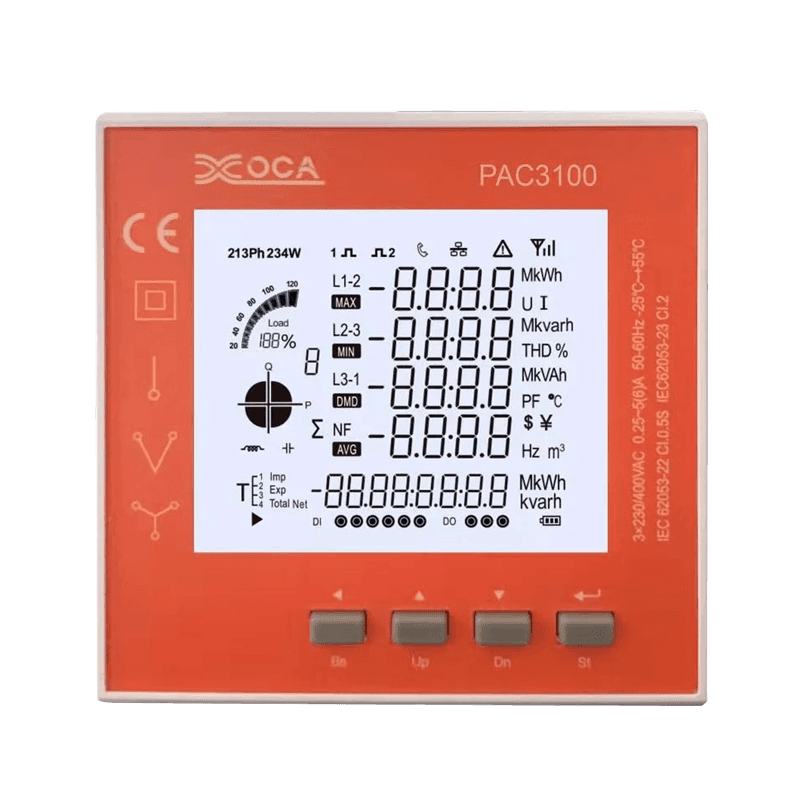 PAC3100 Pengukur Daya Elektronik WiFi LCD Digital Cerdas