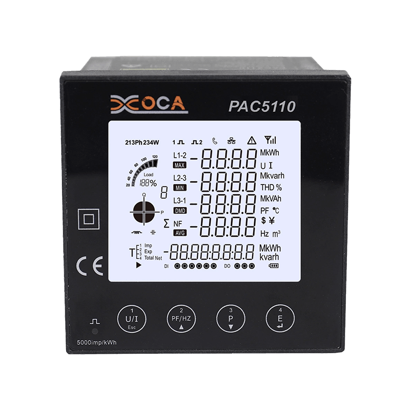 PAC5110 Pengukur Daya Panel Listrik LCD Digital Tiga Fase