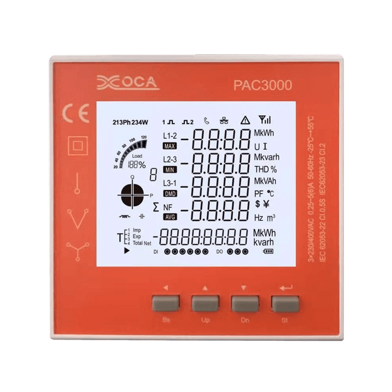 Pengukur Daya Panel Cerdas LCD PAC3000